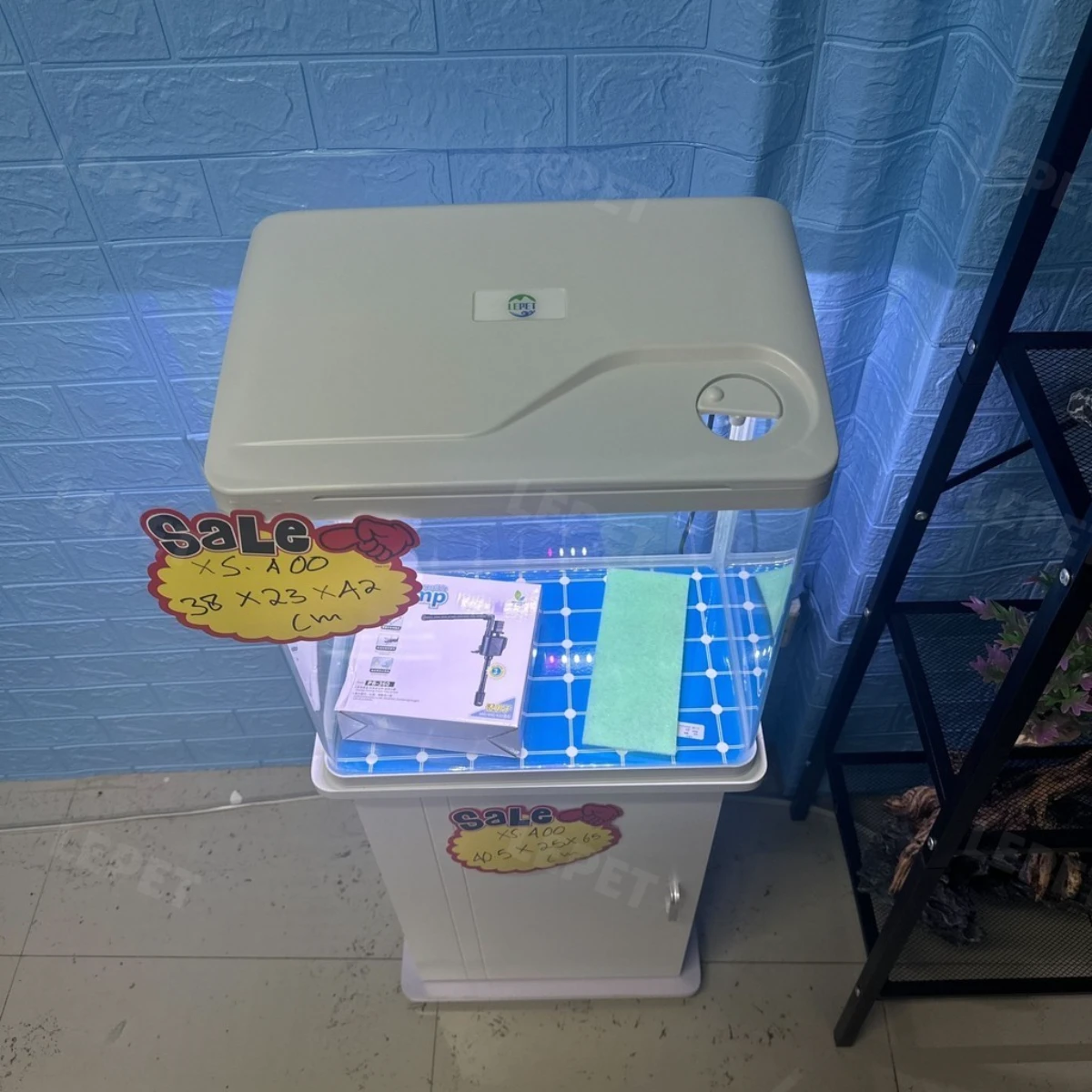 LEPET AQUARIUM PAKET MURAH DAN LENGKAP DENGAN MEJA UKURAN P400 / AQUARIUM SET CABINET foto 5
