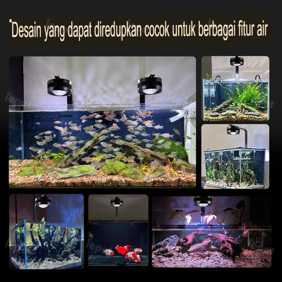 LEPET Lampu Aquarium LED FULL SPECTRUM STREAM TANK DOWNLIGHTS 80 watt Lampu Sorot Akuarium PJ74 Aquascape FloodLight foto 2
