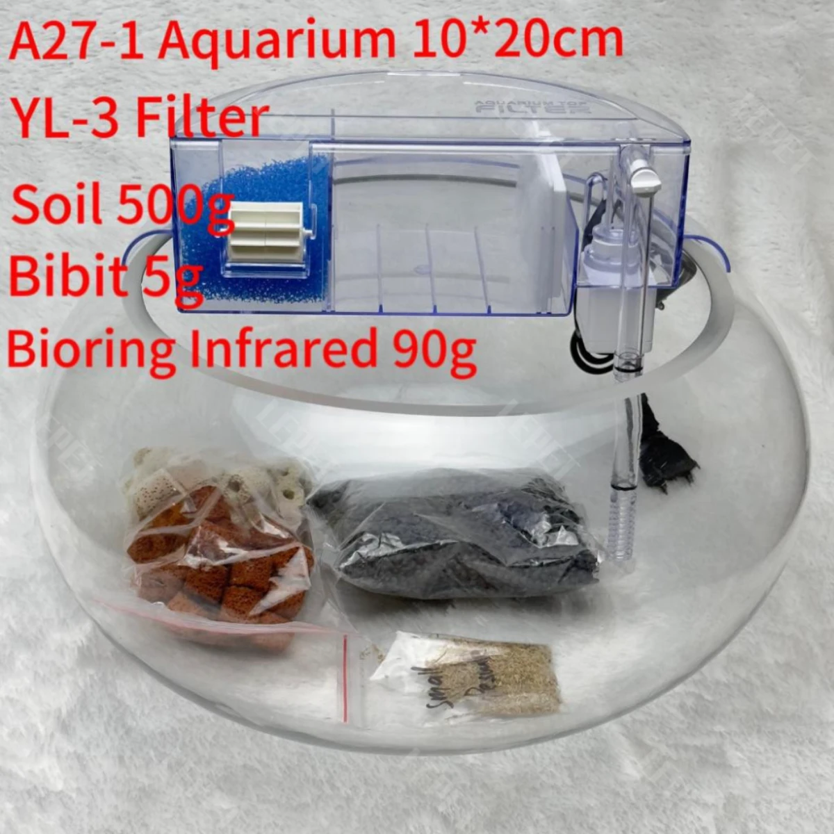 LEPET AQUARIUM MINI KECIL A27-1+YL-3 A27-2+YL-5 AKUARIUM IKAN CUPANG HIAS  KURA-KURA foto 3