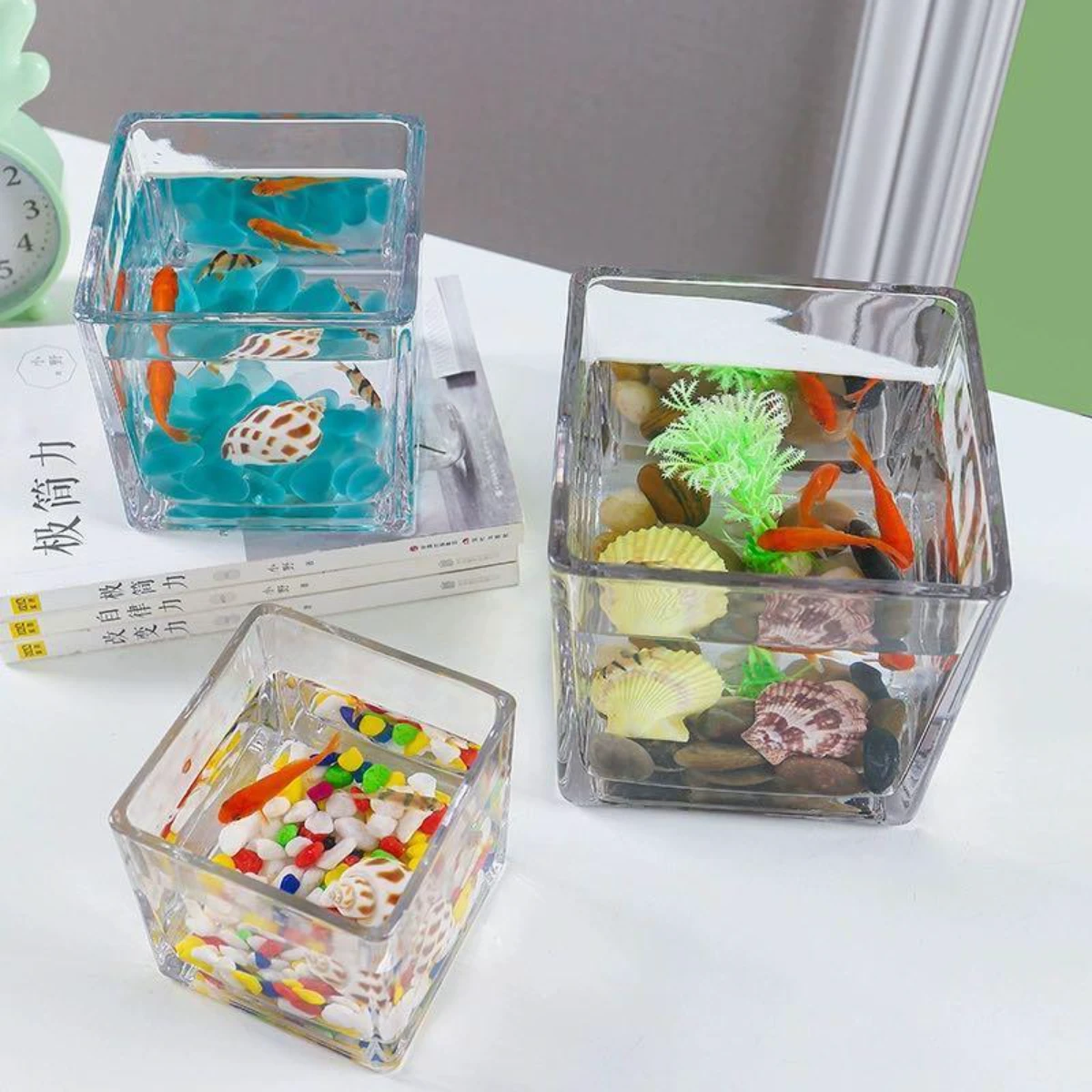 LEPET AQUARIUM MINI KECIL A18 / AKUARIUM IKAN CUPANG HIAS / KURA-KURA foto 3