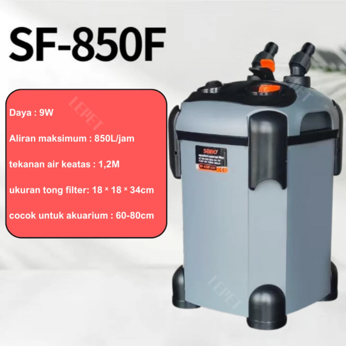 LEPET Filter external cannister SF850F/SF1000F/SF1200F/SF1500F /Filter Penyaring Air Aquarium foto 6