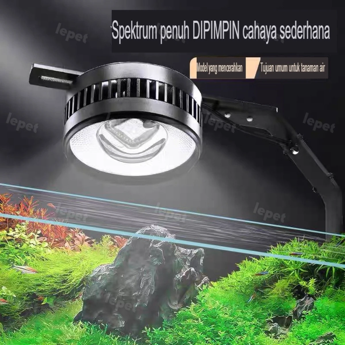 LEPET Lampu Aquarium LED FULL SPECTRUM STREAM TANK DOWNLIGHTS 80 watt Lampu Sorot Akuarium PJ74 Aquascape FloodLight foto 4