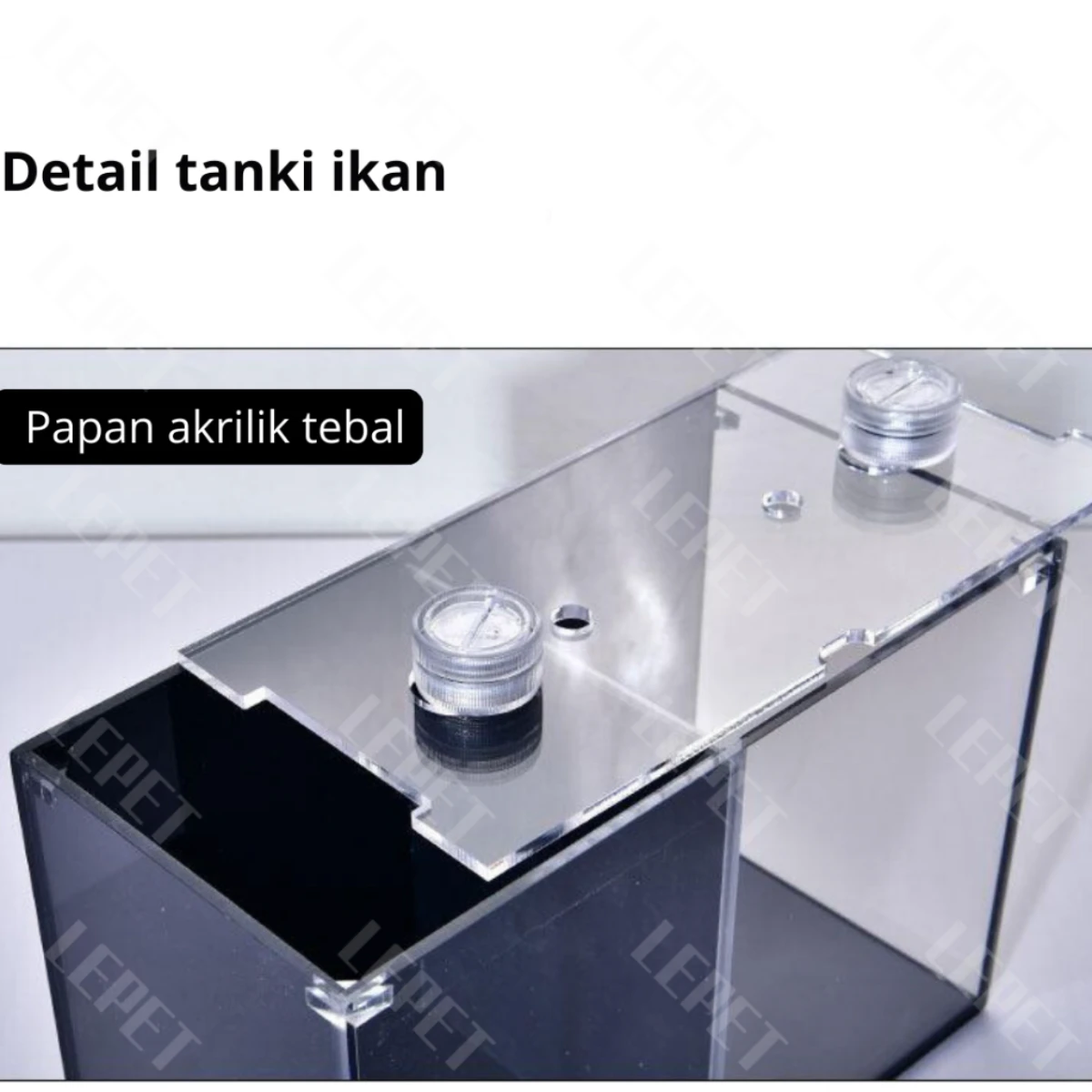 LEPET Akuarium Ikan Cupang 2 skat / Tempat Ikan Kecil Akrilik / Aquarium Mini Acrylic foto 8