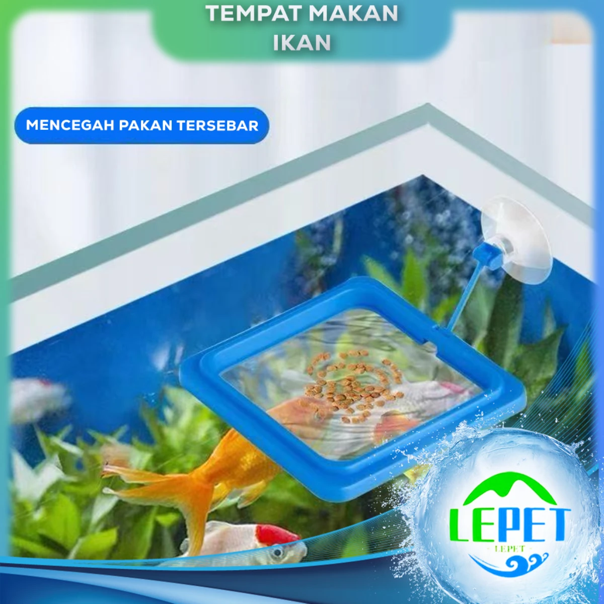 LEPET Feeding Ring Kotak PJ51 Floating Tempat Pakan Akuarium Ikan