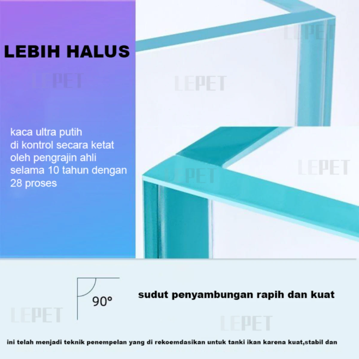 LEPET Akuarium Ikan Mini JR411 20 / 25/30/35/40CM Tangki Ikan Mini dengan bahan kaca super bening foto 6