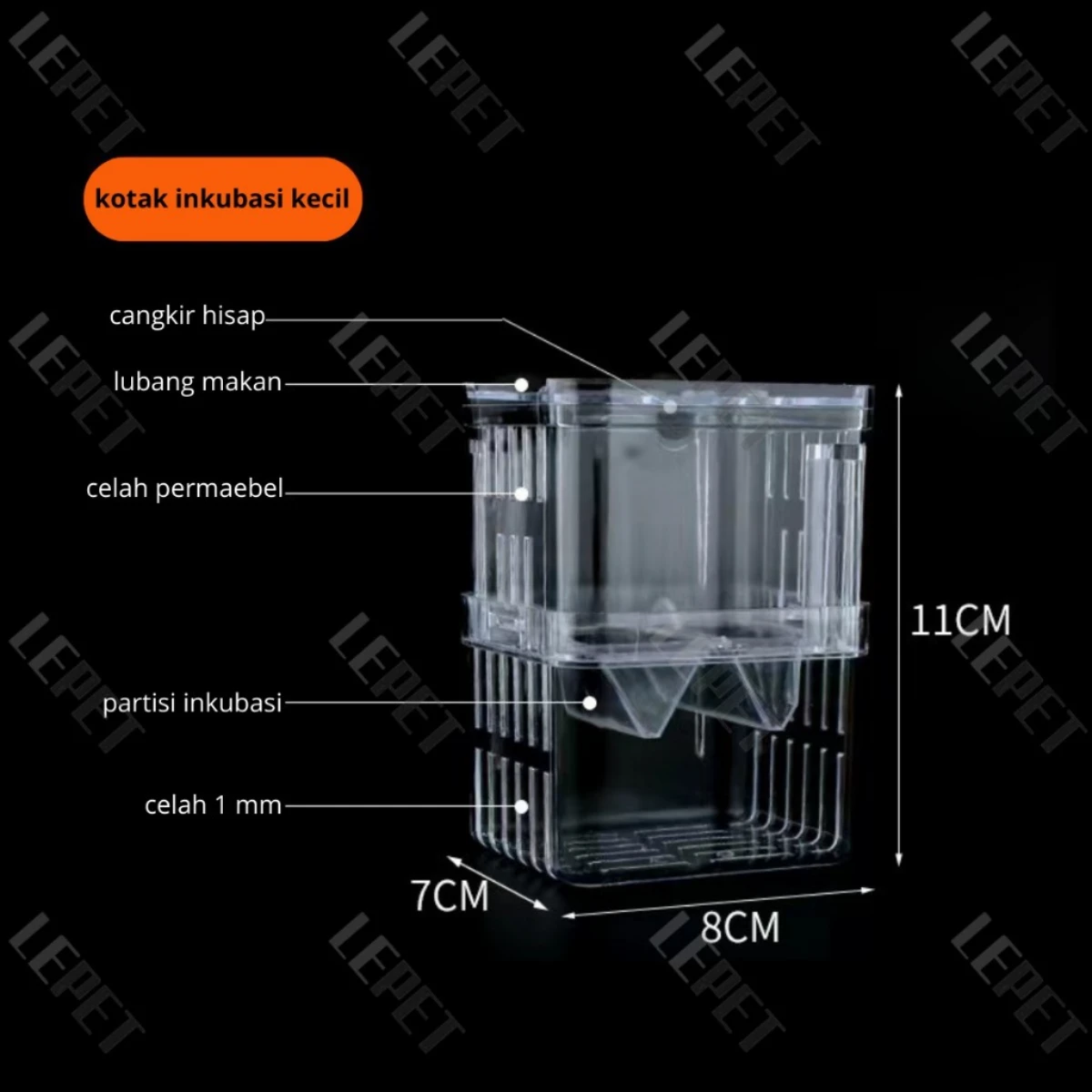 LEPET Breeding Box Guppy A14/ Isolation Box / Karantina Ikan foto 2