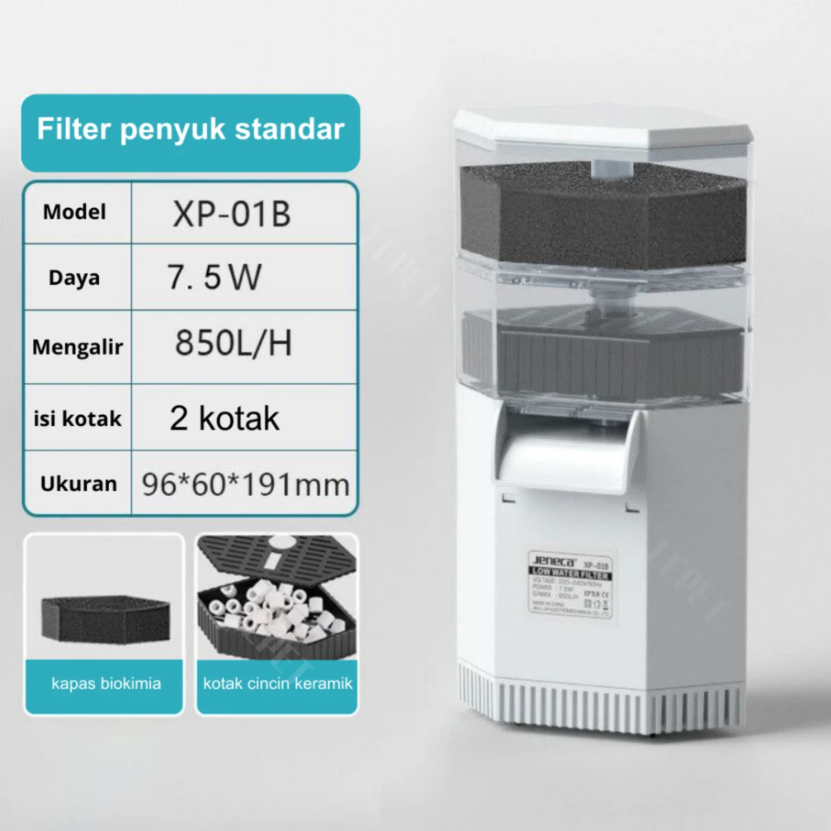 LEPET Filter air kura kura Low Water XP01B/XP01C / Filter Turtle Tank Aquarium kura filter bertingkat foto 4