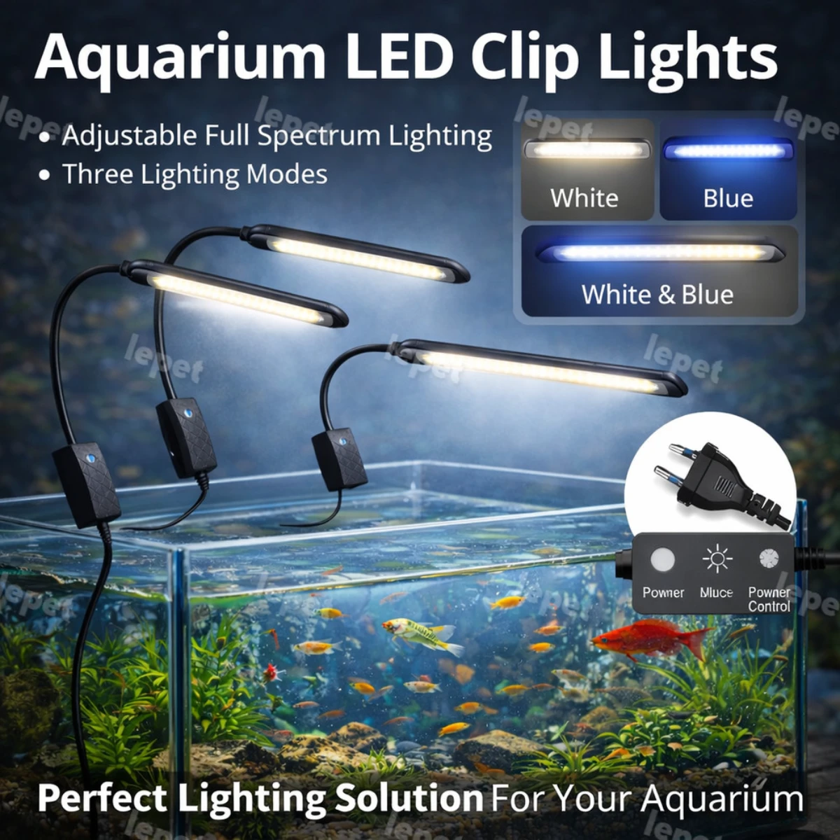 LEPET lampu aquarium mini PJ80/ LED aquarium / lampu aquarium jepit foto 4