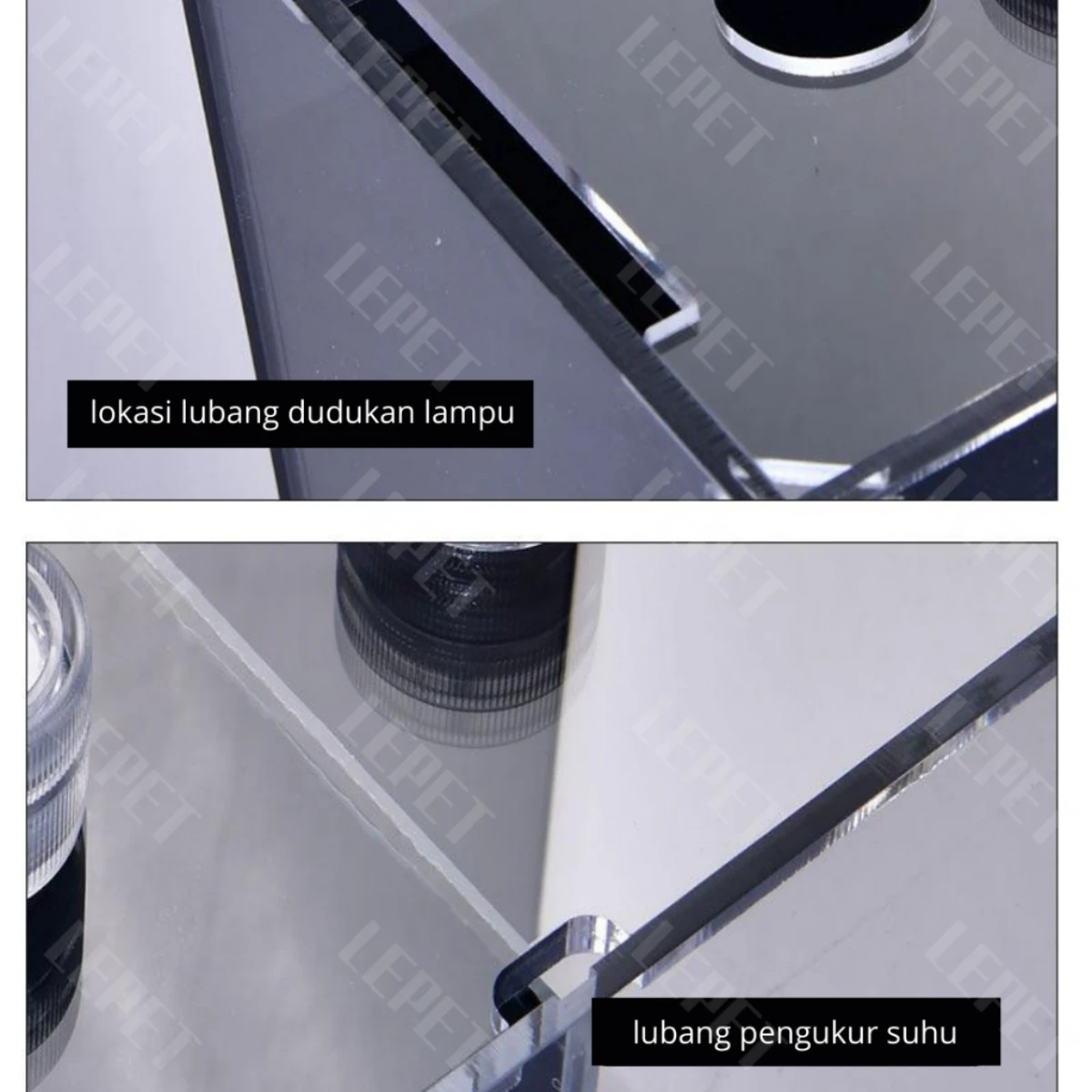 LEPET Akuarium Ikan Cupang 3 skat / Tempat Ikan Kecil Akrilik / Aquarium Mini Acrylic foto 2