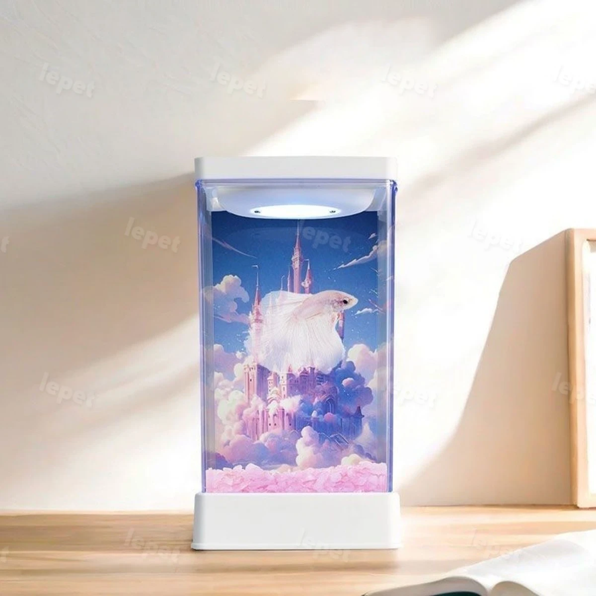 LEPET Akuarium Tangki USB Ikan Kecil Betta ikan cupang JR05 LED Aquarium foto 3