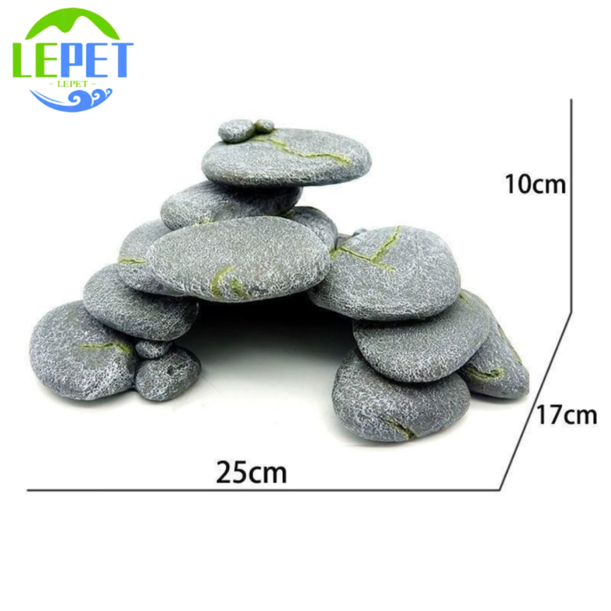LEPET Hiasan Aquarium 339/ Tangki Ikan Iansekap Bebatuan Dekorasi Resin Ornamen Simulasi Batu foto 3