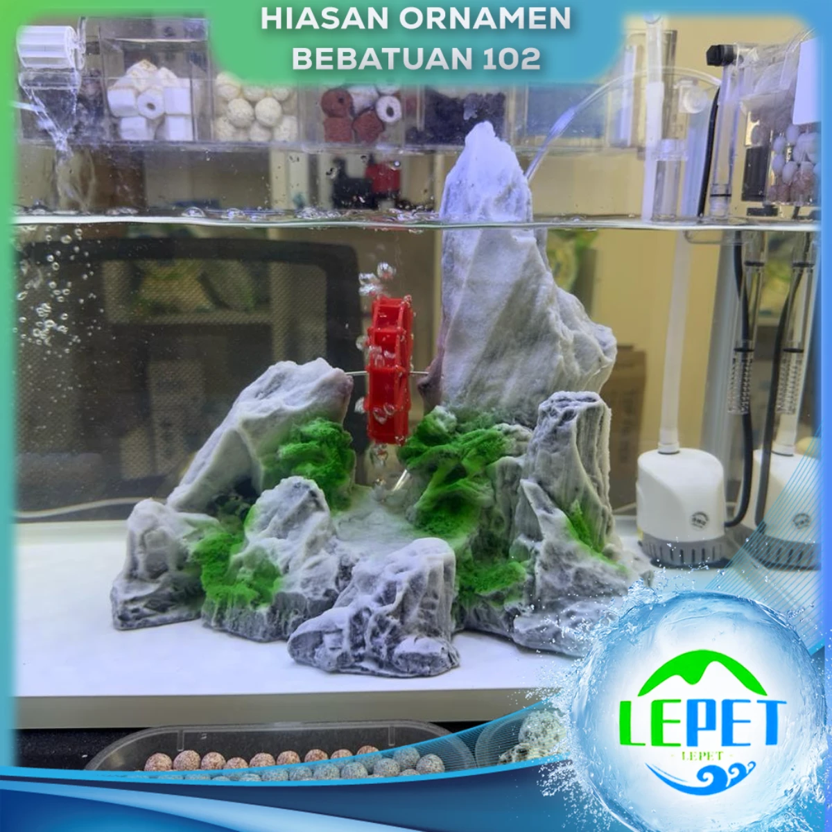 LEPET Hiasan Aquarium 102 / 673 / Tangki Ikan Iansekap Bebatuan Dekorasi Resin Ornamen Simulasi Batu