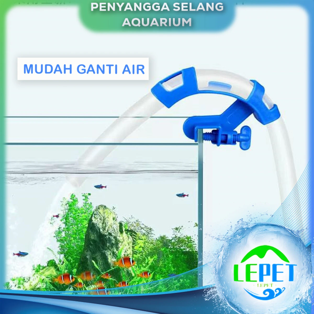 LEPET Holder Aquarium Penyangga Selang Akuarium PJ52 Penjepet Selang