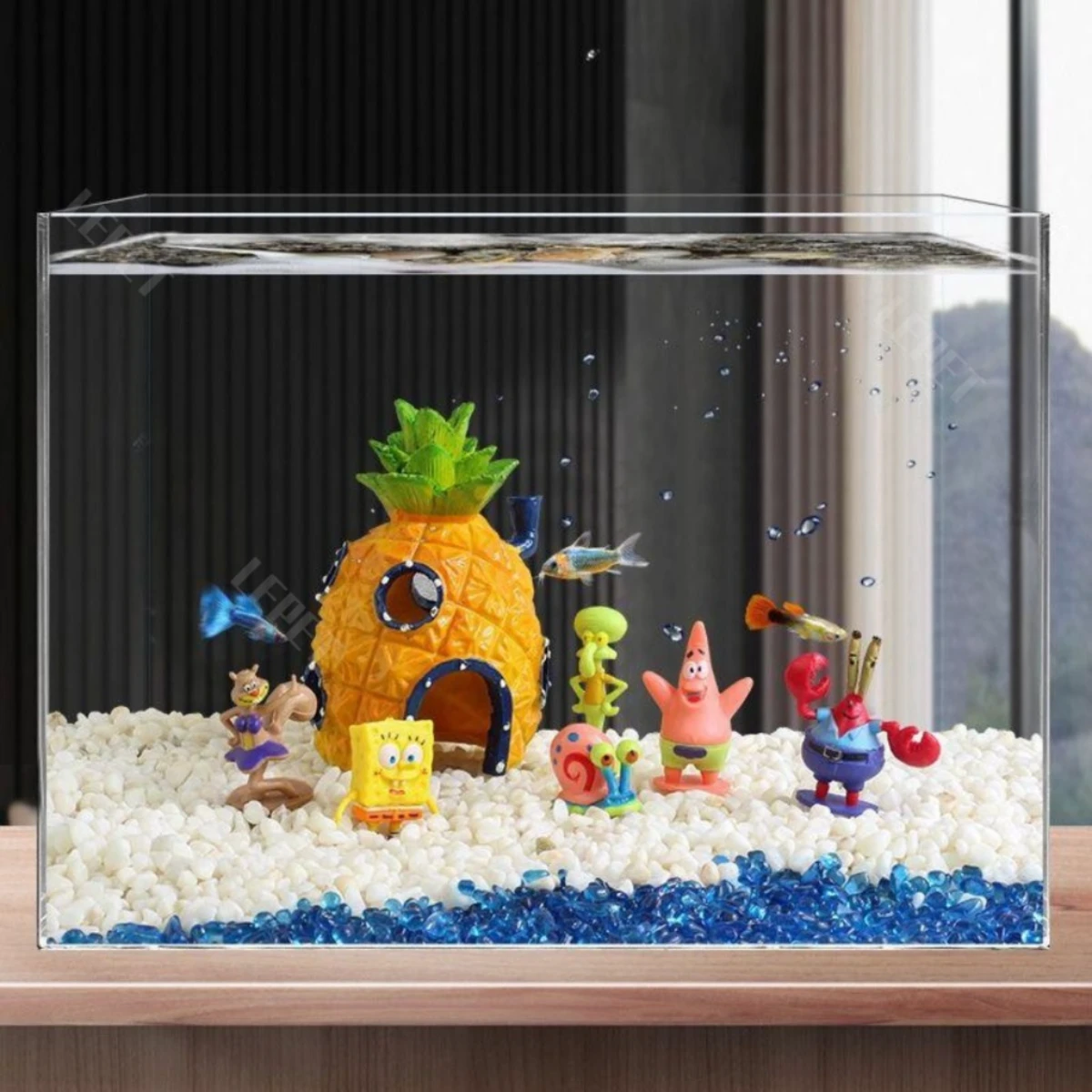 LEPET Hiasan Aquarium 890/893 / Ornamen Kayu Berlubang / Dekorasi Aquarium Kayu Tempat Sembunyi Ikan foto 2