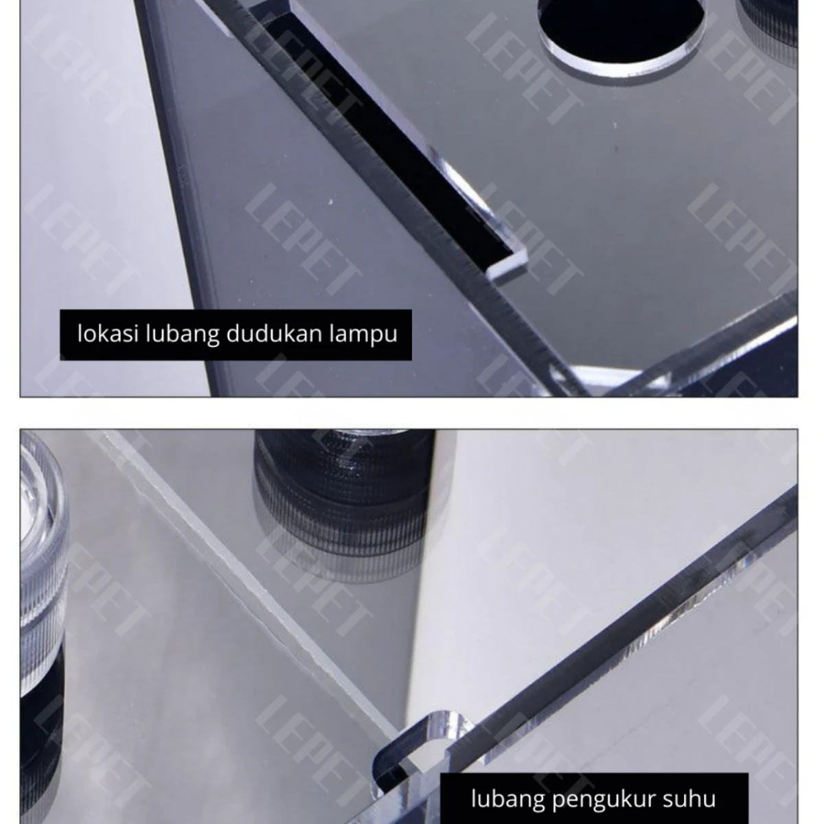 LEPET Akuarium Ikan Cupang 2 skat / Tempat Ikan Kecil Akrilik / Aquarium Mini Acrylic foto 2