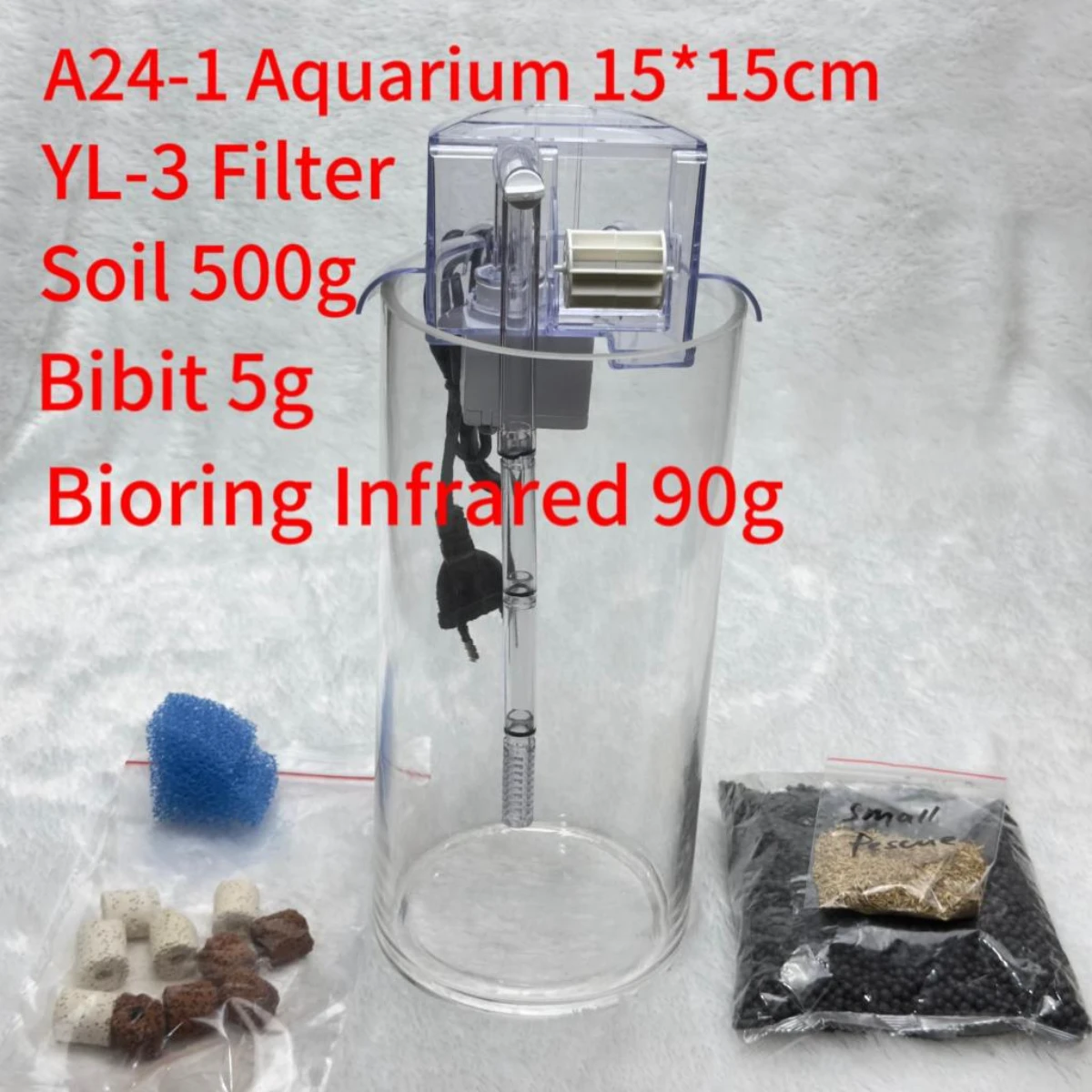 LEPET AQUARIUM MINI KECIL A24-1 + YL-3 / A24-2 + YL-3 AKUARIUM IKAN CUPANG HIAS foto 3