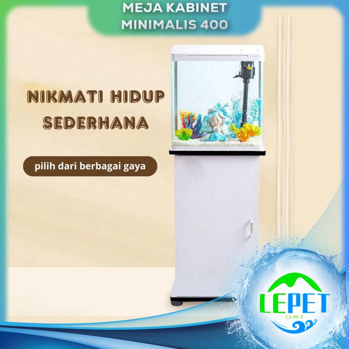 LEPET Meja aquarium minimalis 400 / Kabinet aquarium / meja aquascape / akuarium cabinet / lemari aquarium