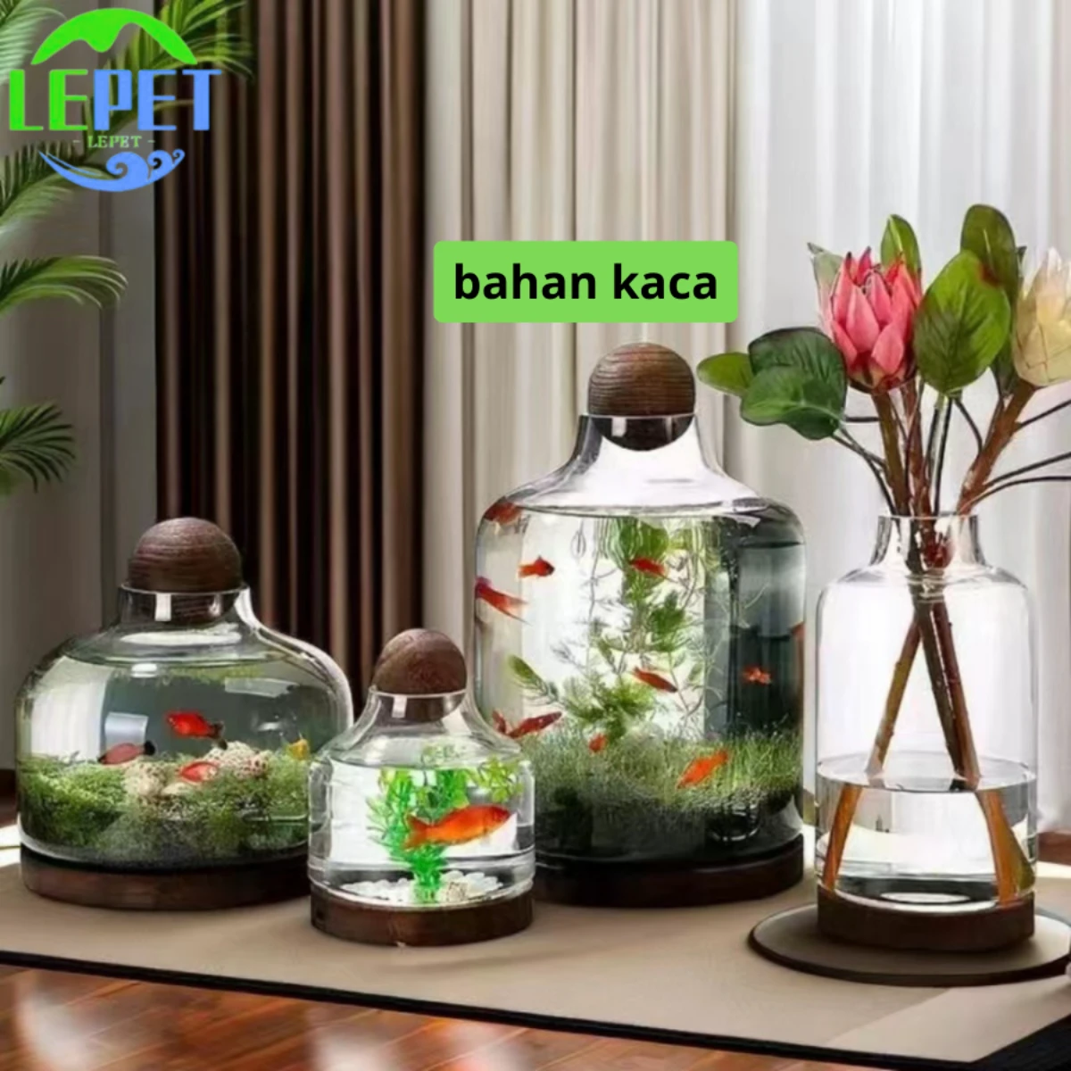 LEPET AQUARIUM MINI BESAR A15L / A16L / AKUARIUM IKAN CUPANG HIAS / KURA-KURA foto 4
