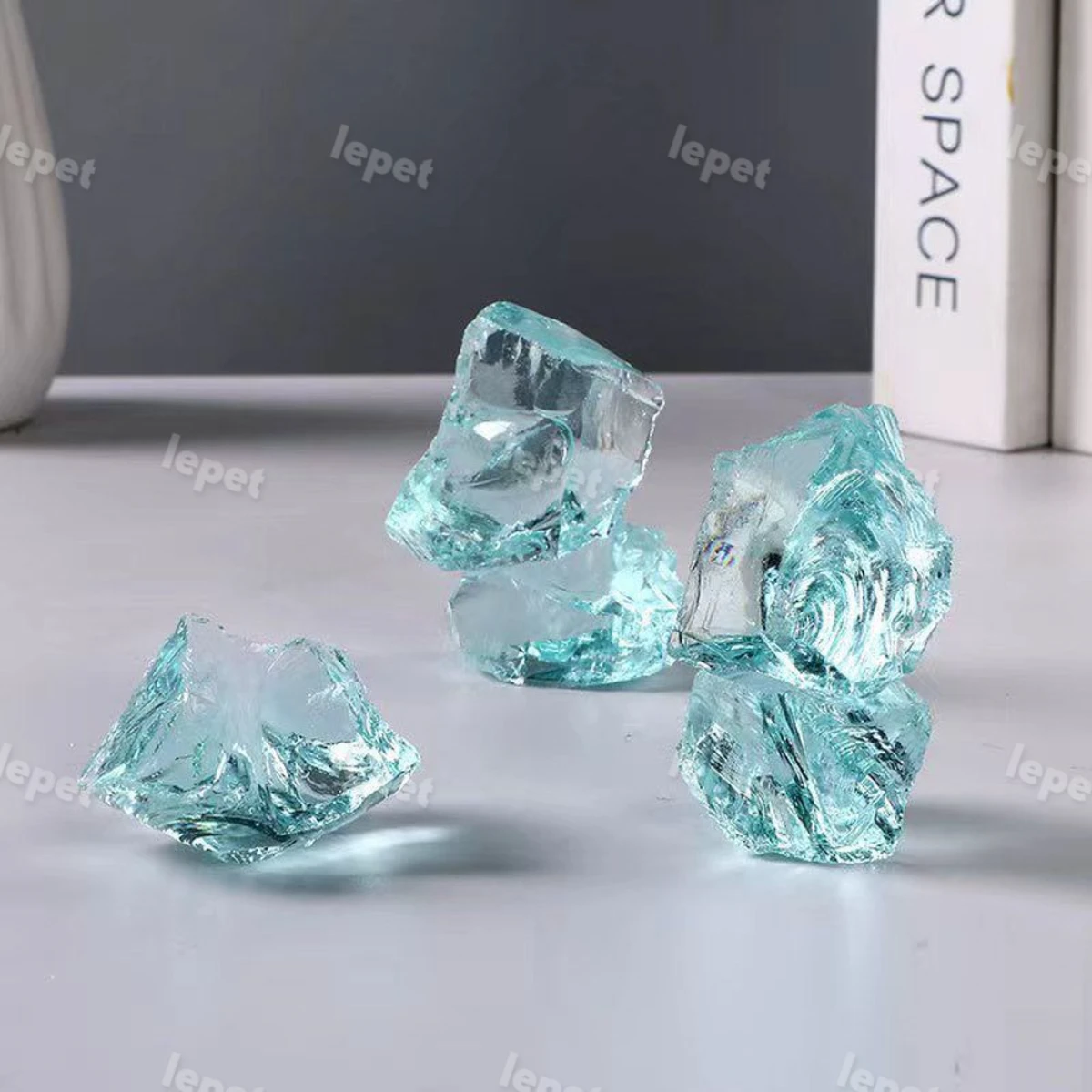 LEPET Batu Kristal kaca HIASAN AQUARIUM 6-1 / 7-1 / 19-2 / 99 / 98 10-20cm / 98 5-10cm / 95 10-20cm / 95 5-10cm / Ice Stone Aquarium /batu kaca crystal foto 2