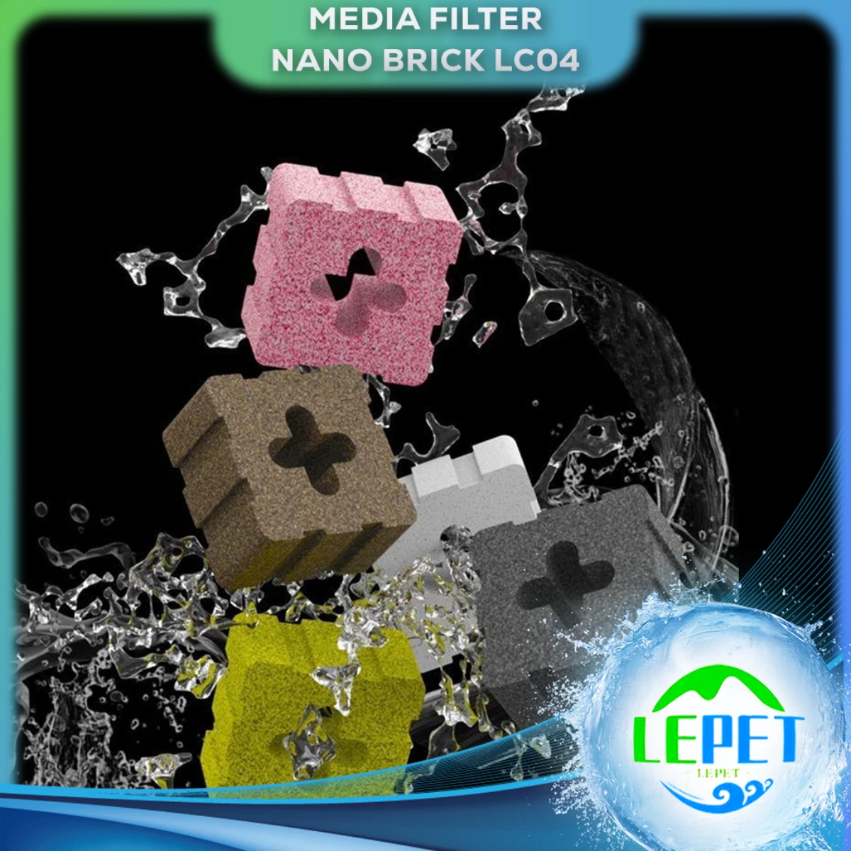 LEPET AQUARIUM RUMAH BAKTERI LC04 /MEDIA FILTER/NANO BRICK/KOTAK PREMIUM AKUARIUM