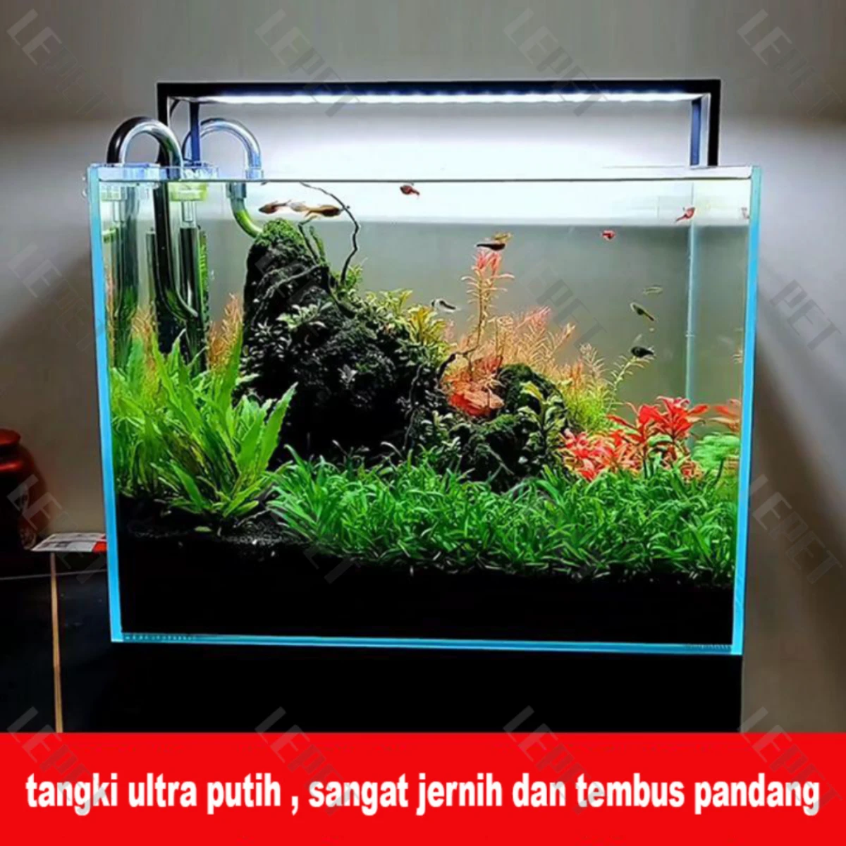 LEPET Akuarium Ikan Mini JR512/ JR517 (30/35/40/50/60 cm) Tangki Ikan Mini dengan bahan kaca super bening foto 8