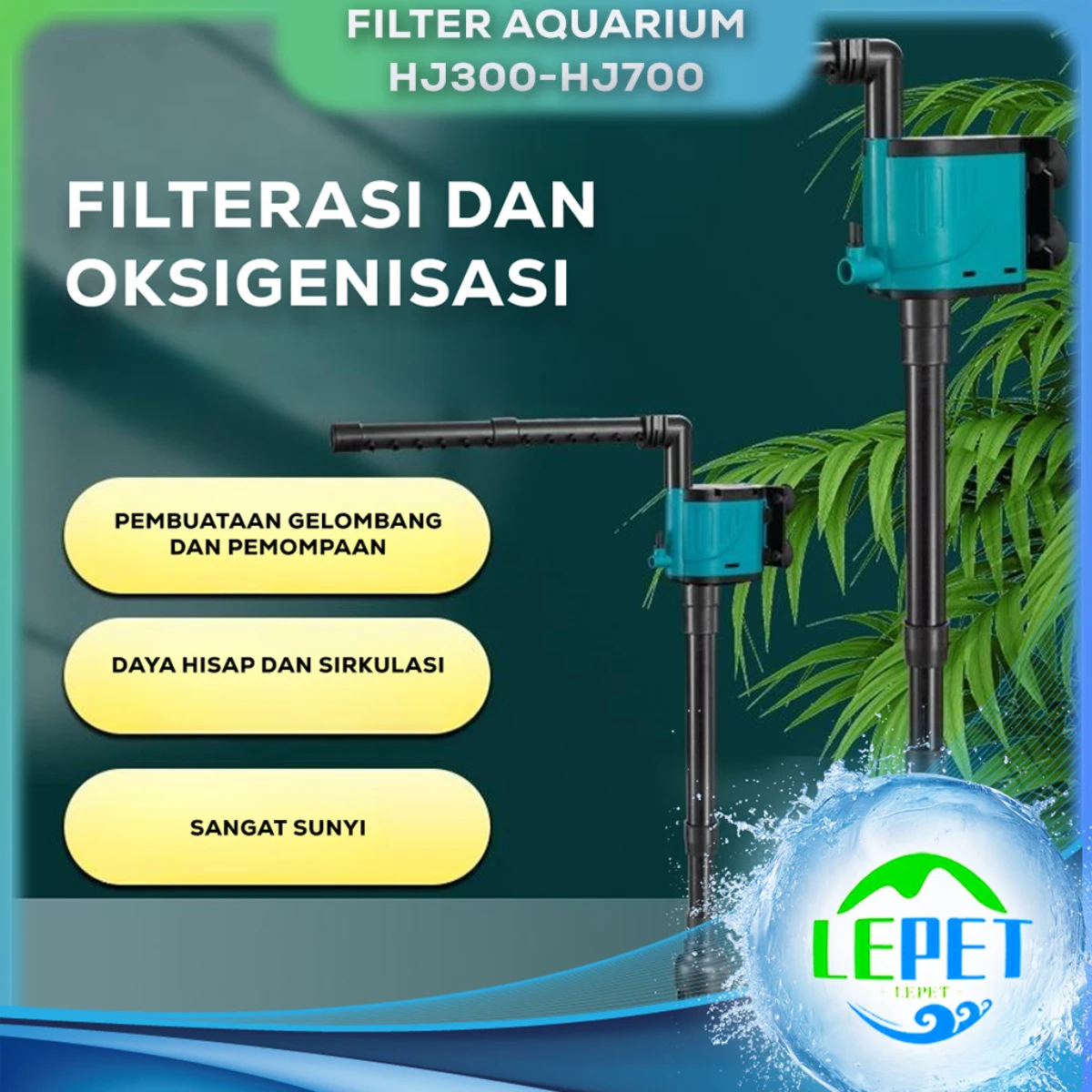 LEPET Pompa Celup Kolam Ikan Water Pump Aquarium Filter Pump LPHJ300Y/350Y/400Y/500Y/600Y/700Y