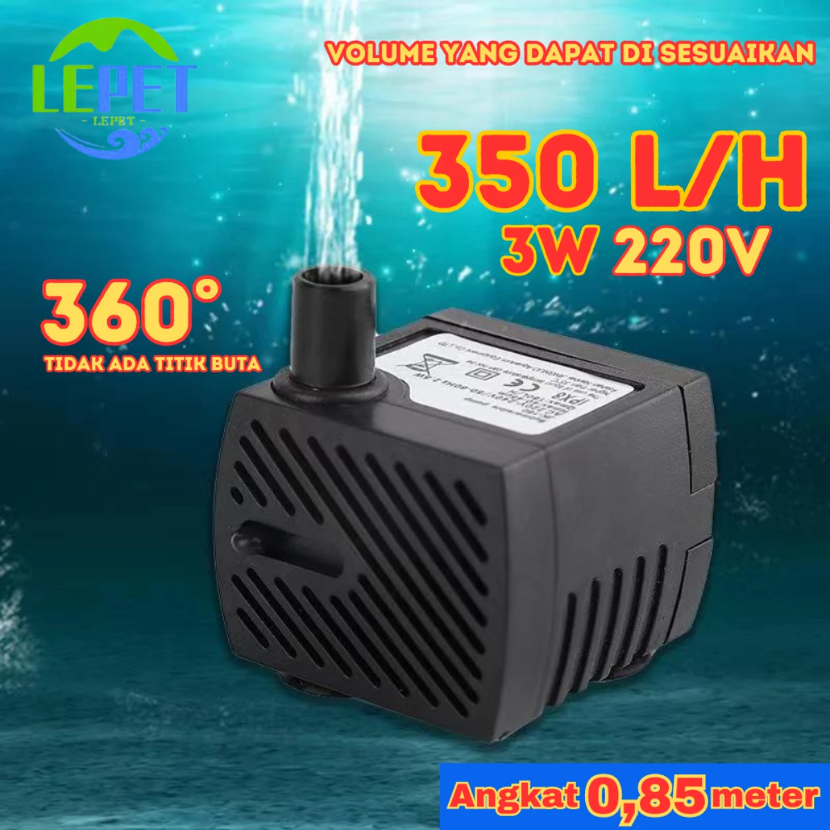 LEPET Pompa Celup Filter Aquarium Hidroponik Low Watt SZ180 / SZ280 foto 4
