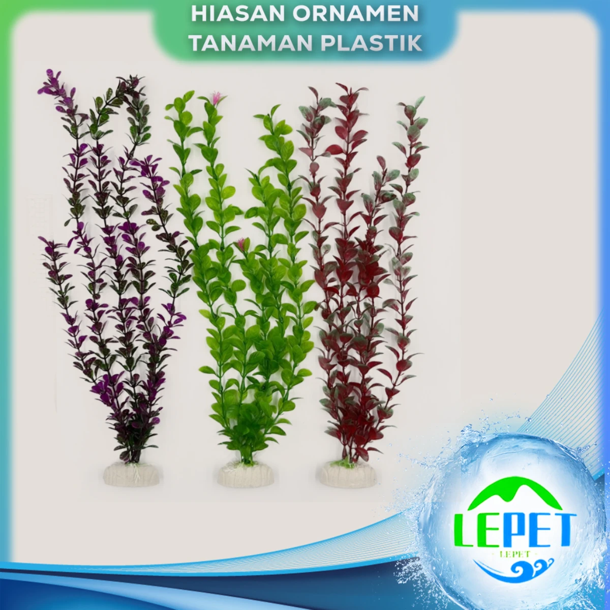 LEPET Hiasan Aquarium AD3107/ AD3136 / AD3329 / Tanaman Aquarium pelastik