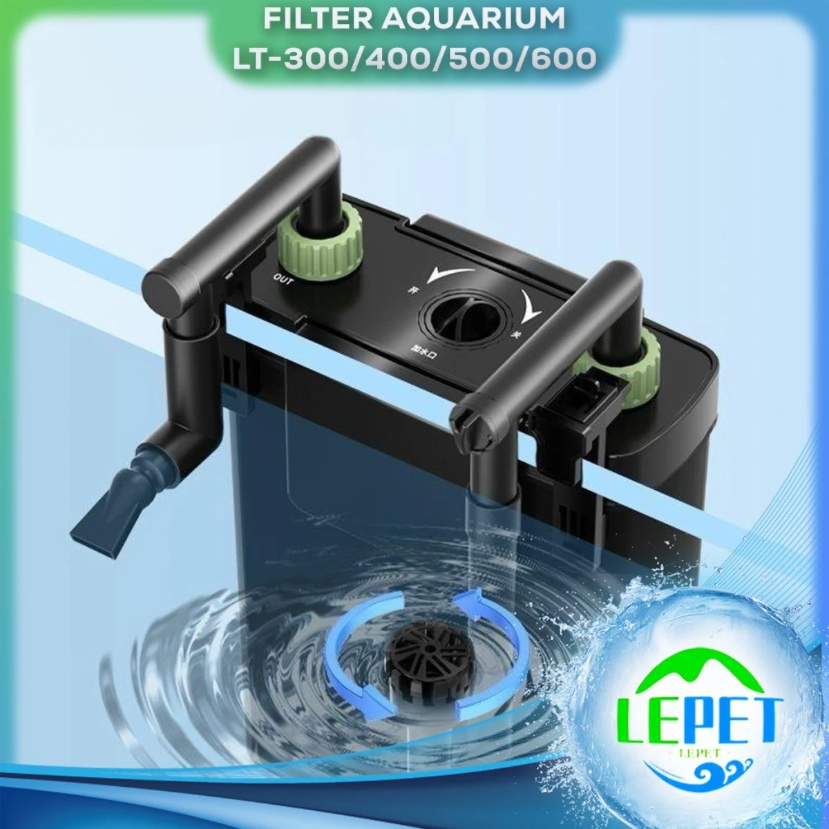 LEPET Filter Gantung Aquarium LT-300/LT-400/LT-500/LT-600 Aquascape Hang-on Filter UNTUK AQUARIUM UK 80-120CM