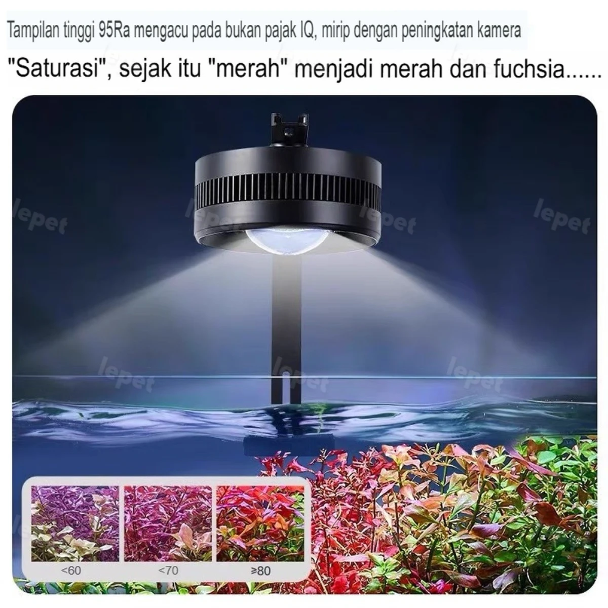 LEPET Lampu Aquarium LED FULL SPECTRUM STREAM TANK DOWNLIGHTS 80 watt Lampu Sorot Akuarium PJ74 Aquascape FloodLight foto 6