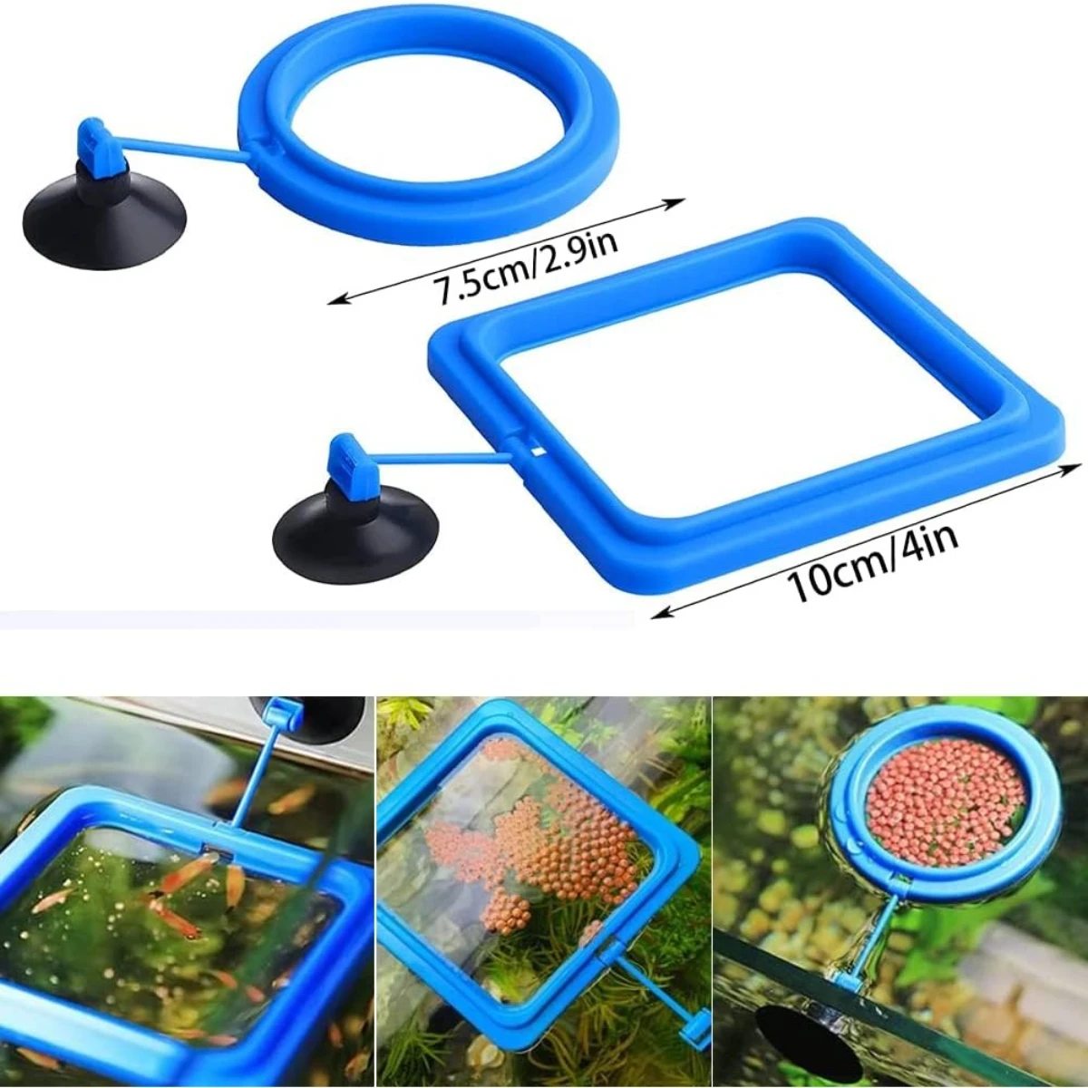 LEPET Feeding Ring Kotak PJ51 Floating Tempat Pakan Akuarium Ikan foto 2