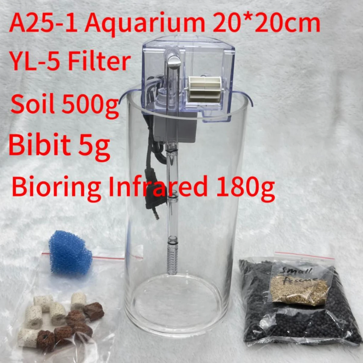 LEPET AQUARIUM MINI KECIL A25-1+YL-5 / A25-2+YL-5 AKUARIUM IKAN CUPANG HIAS foto 6