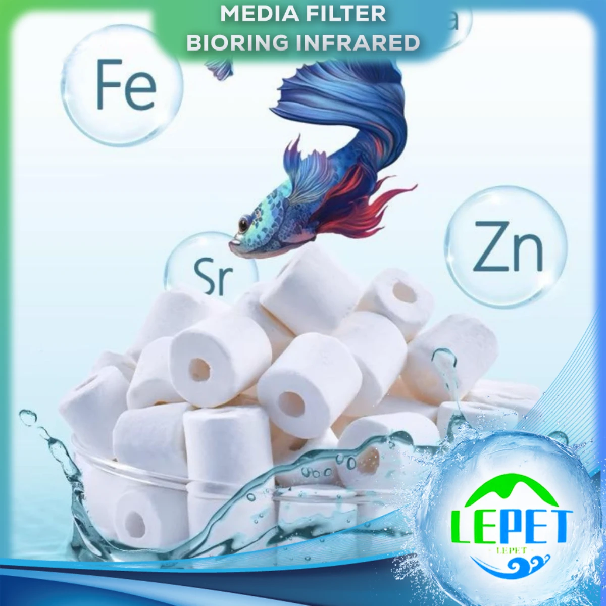 LEPET BIORING INFRARED LPLC07-174 bio ring pori pourus PUTIH media filter biologis 500G