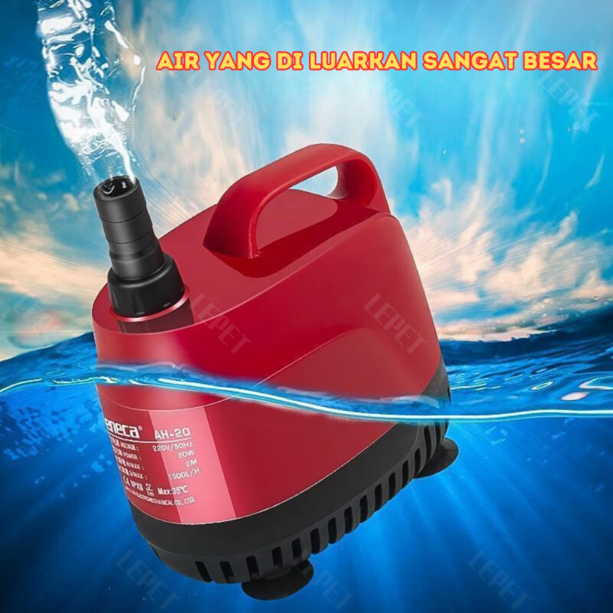 LEPET Pompa Celup Hidroponik Pompa Air AH45/AH60/AH90/AH120 foto 4