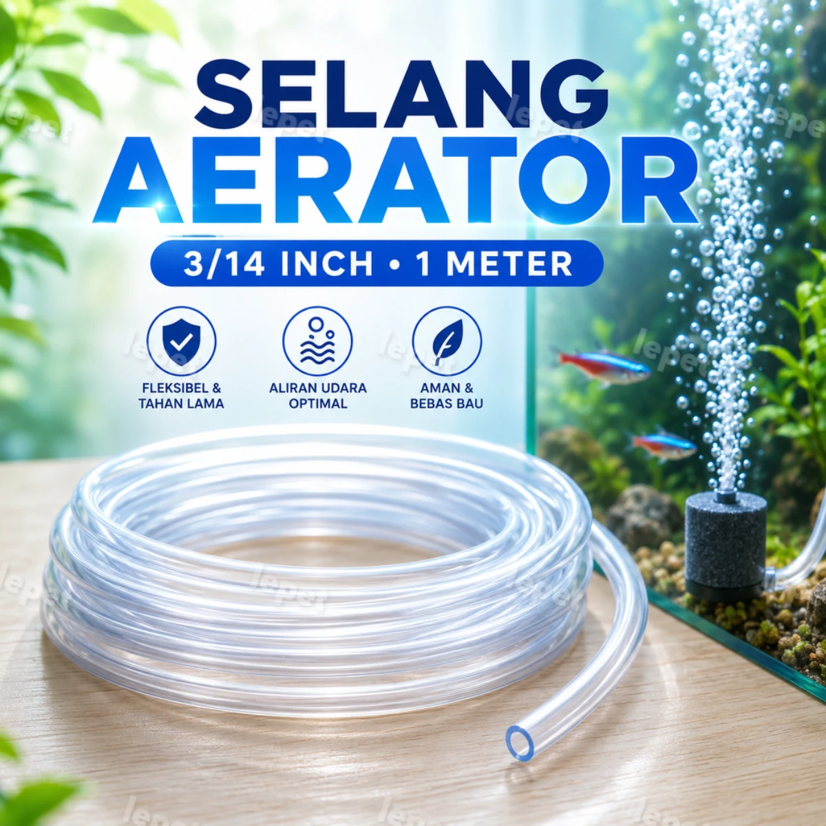 LEPET Selang Aerator Aquarium Aquascape - Selang Puso Air Pump Aquarium foto 2