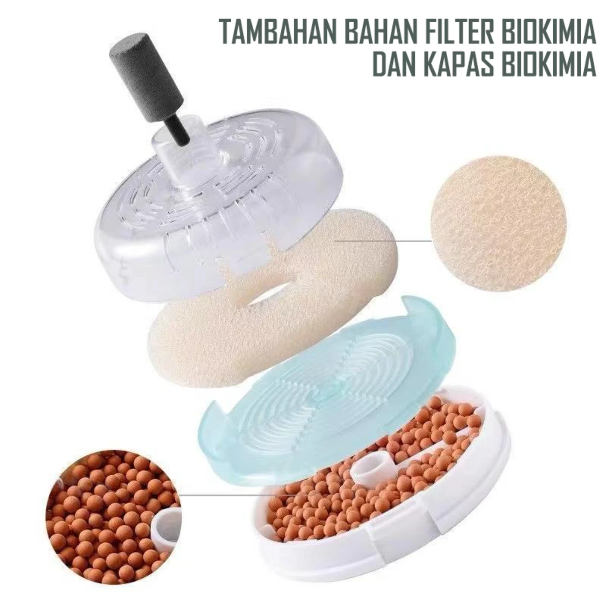 LEPET MEDIA FILTER MINI BIOFOAM AKUARIUM YX150/300/600 BIO BALL RUMAH BAKTERI foto 4