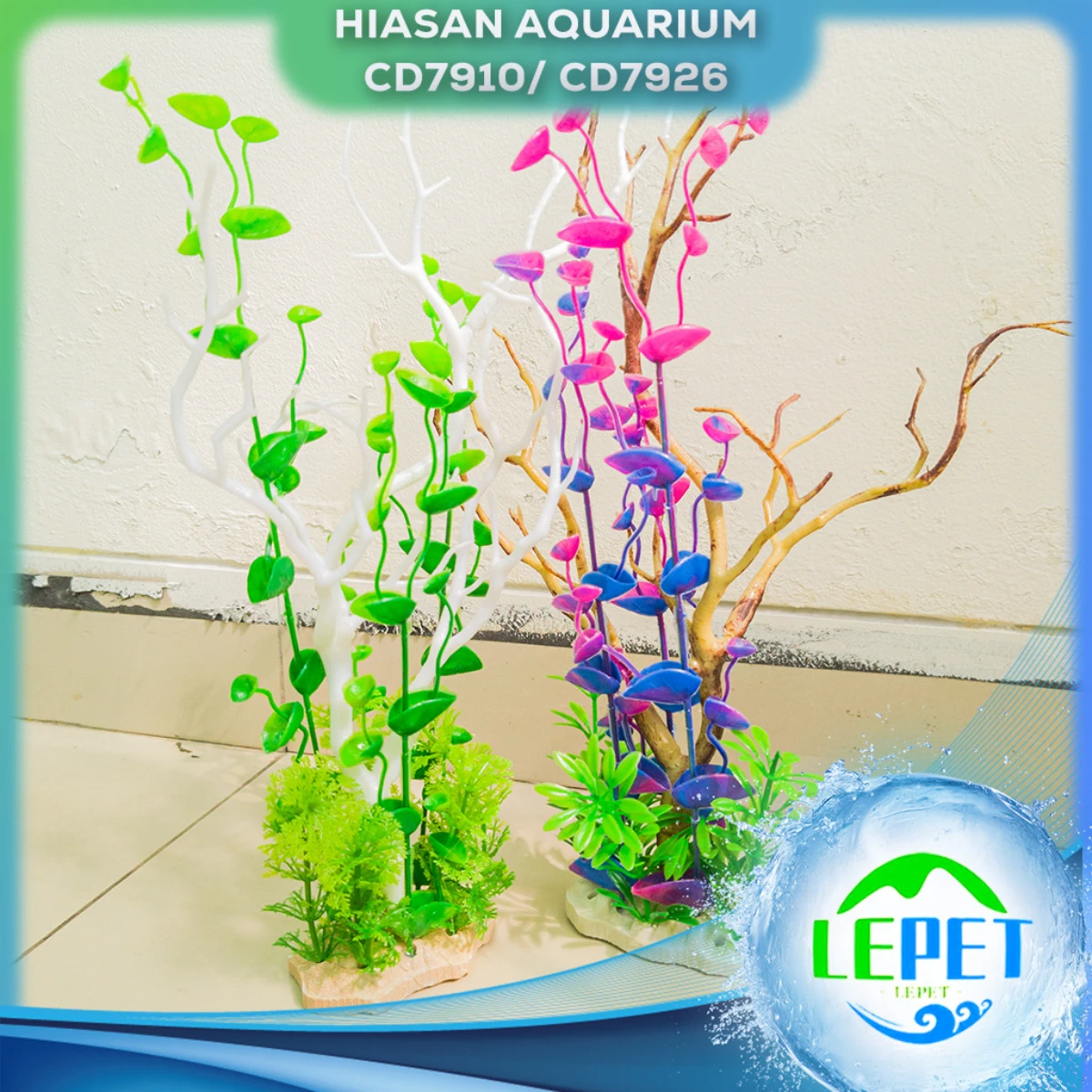 LEPET Hiasan Aquarium CD7910/ CD7926 / Tanaman Aquarium Plastik
