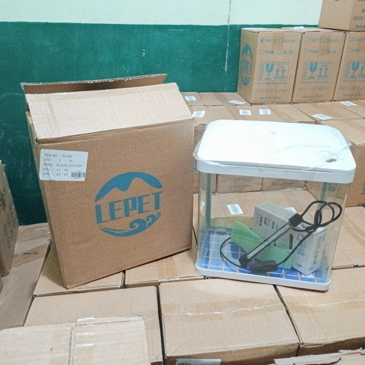 LEPET Akuarium Ikan Mini XS 220/260/320/400/520/620/820 Tangki Ikan Mini Dengan Filter Dan Lampu Led foto 6