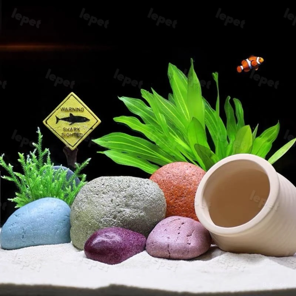 LEPET Hiasan Aquarium PJ38 / Tangki Ikan Iansekap Bebatuan Dekorasi Resin Ornamen Simulasi Batu foto 6