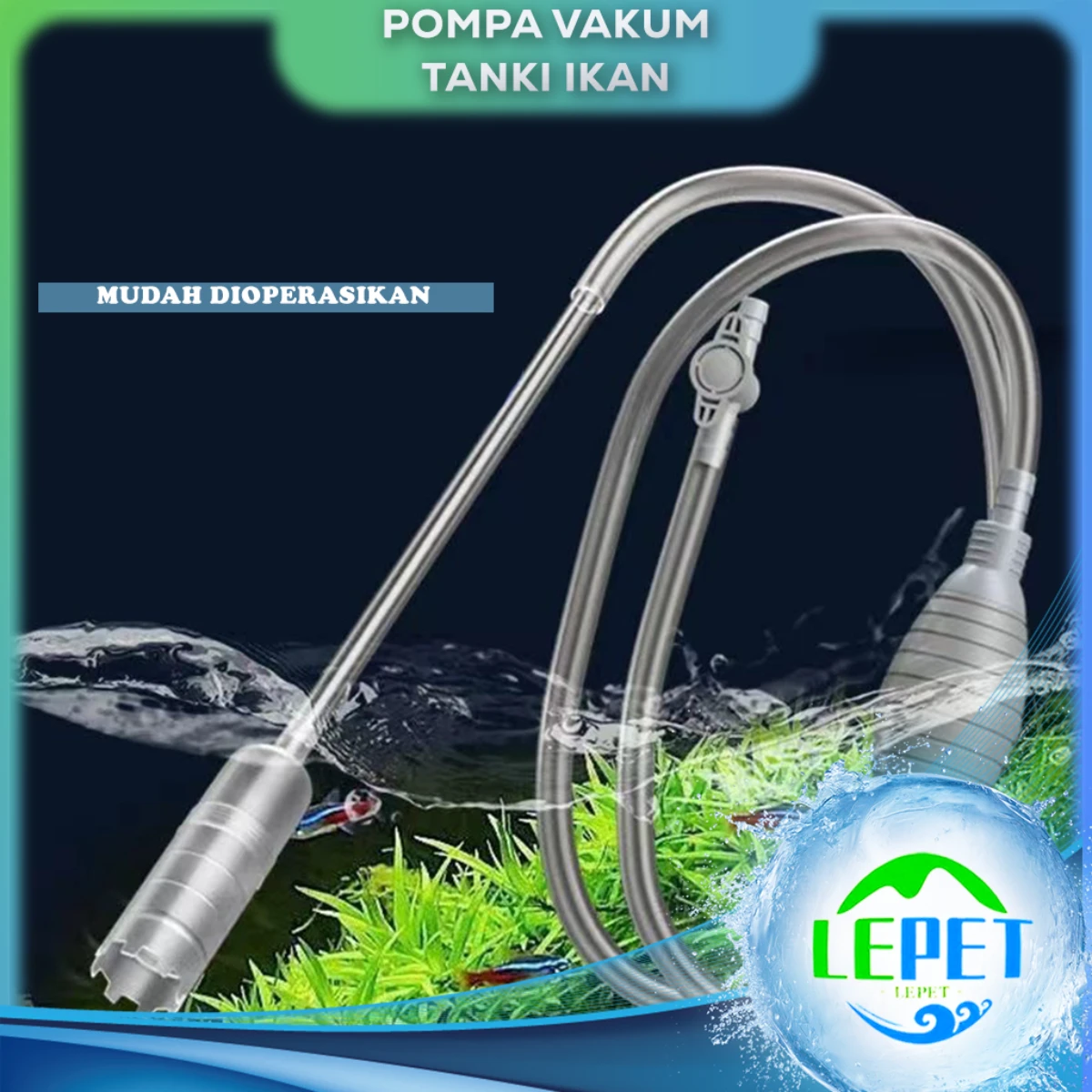 LEPET Alat pembersih PJ09 / PJ41 pompa penyedot vakum tangki ikan bersih akuarium 1.5m/1.7m/2.6m yang mudah dioperasikan