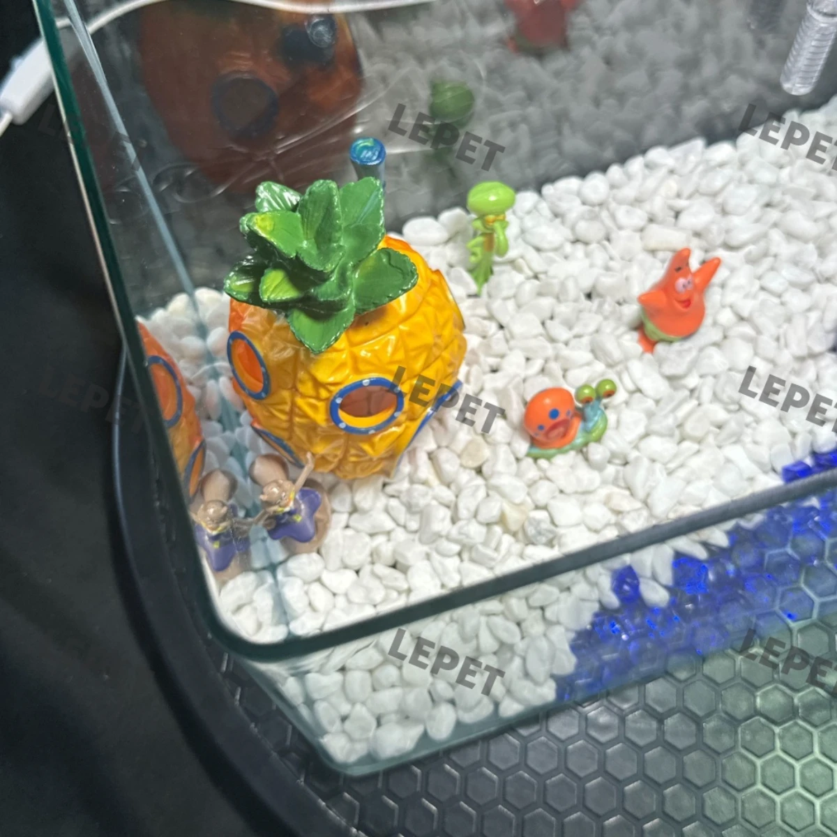 LEPET AQUARIUM SET SPONGEBOB 30CM / AQUARIUM MELENGKUNG / AQUASCAPE / AQUARIUM BENDING foto 3