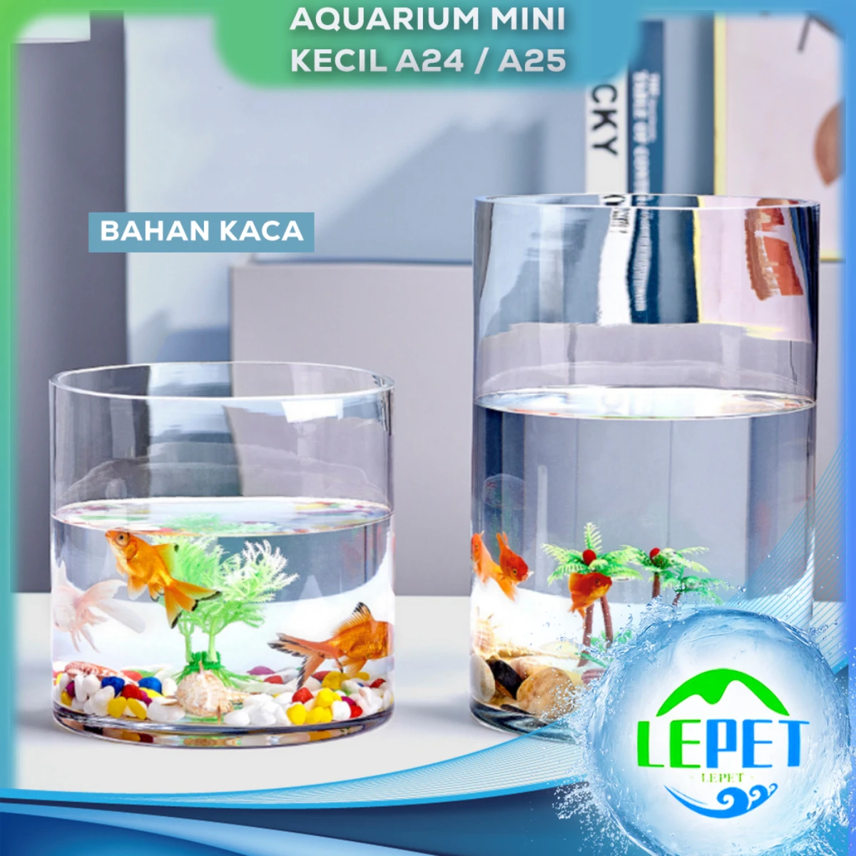 LEPET AQUARIUM MINI KECIL A24 / A25 AKUARIUM IKAN CUPANG HIAS