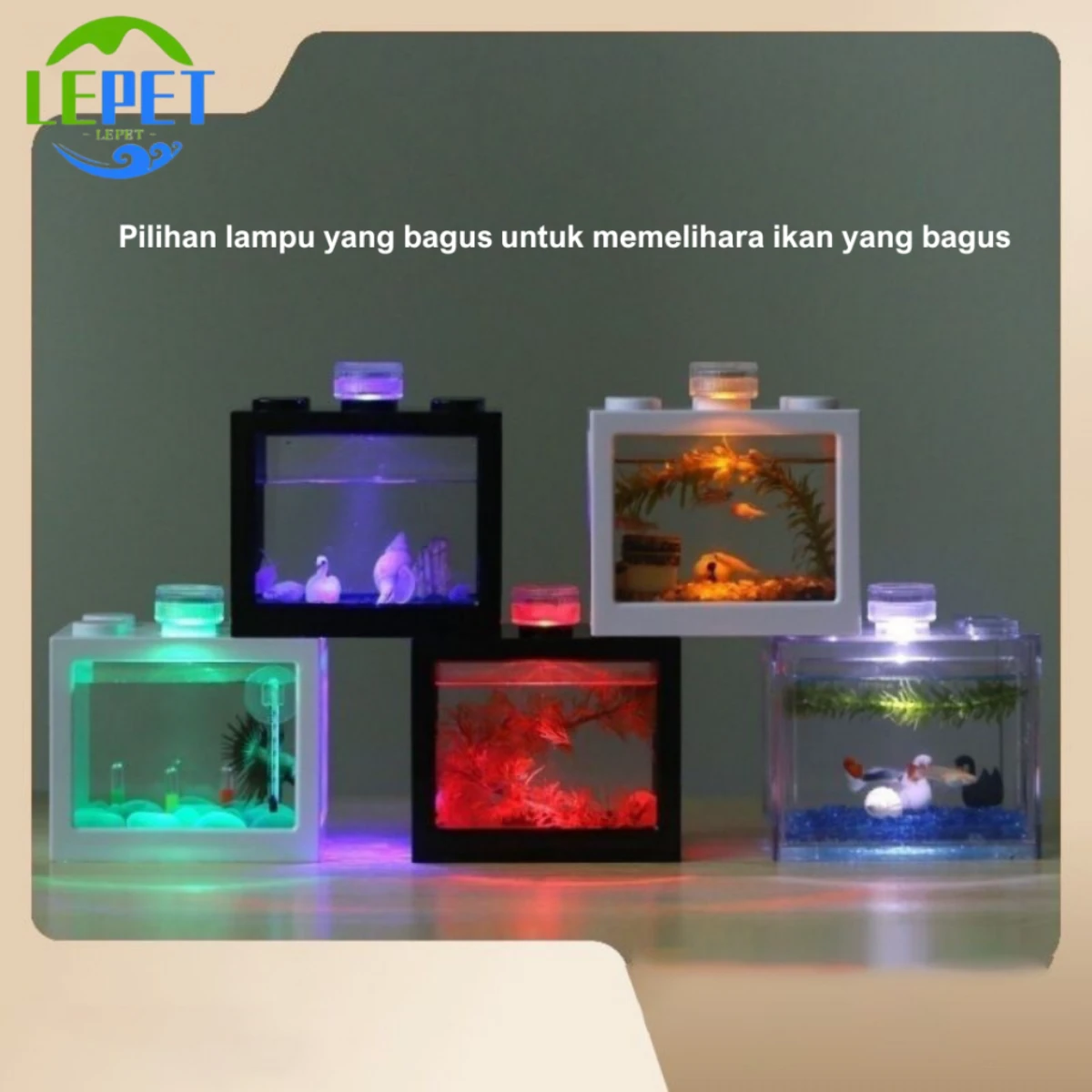 LEPET Akuarium Ikan Cupang / Tempat Ikan Kecil Akrilik / Aquarium Mini Acrylic foto 9