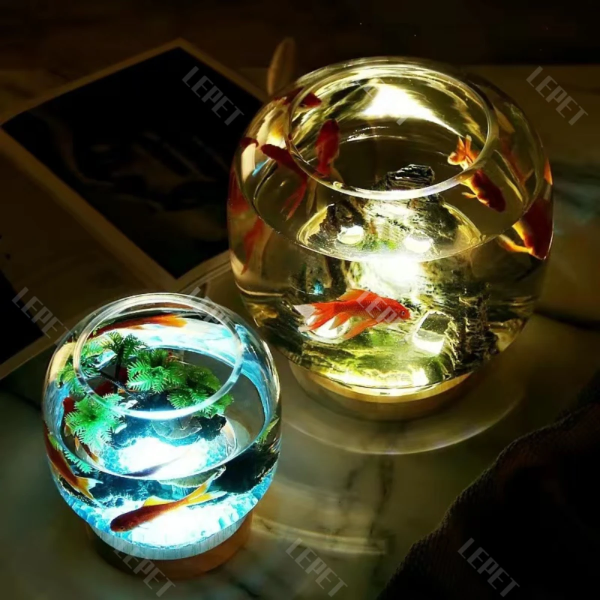 LEPET AQUARIUM MINI KECIL A20 / A21 / AKUARIUM IKAN CUPANG HIAS / KURA-KURA foto 8