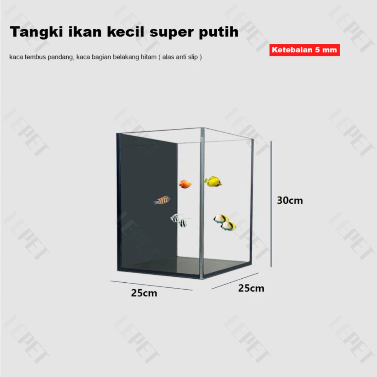 LEPET Akuarium Ikan HB15 / 20 / 25 / Tempat Ikan / Aquarium Mini foto 3