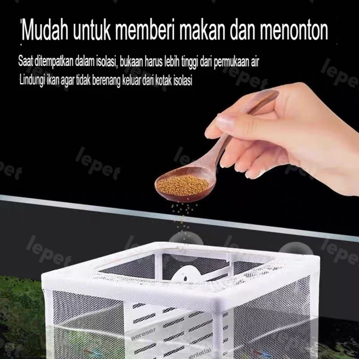LEPET Box Karantina Ikan PJ55S/PJ55L Net Breeder Breeding Jaring Pemisah Karantina Ikan Aquarium foto 6