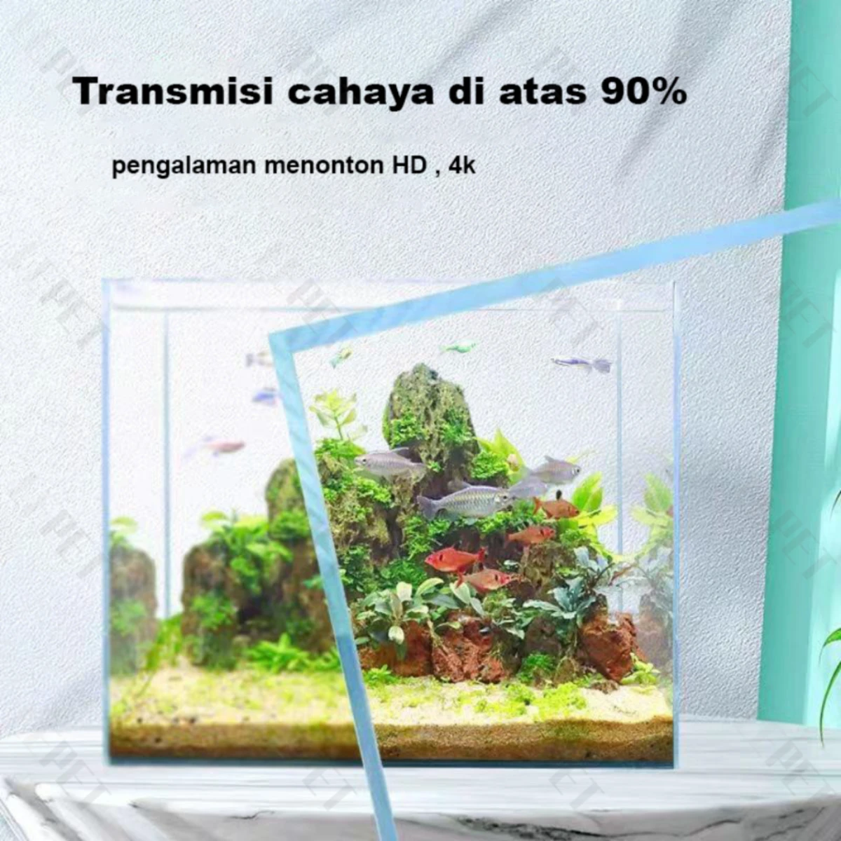 LEPET Akuarium Ikan Mini JR512/ JR517 (30/35/40/50/60 cm) Tangki Ikan Mini dengan bahan kaca super bening foto 10