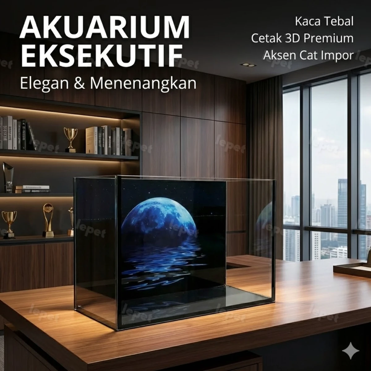 LEPET Akuarium Ikan PREMIUM JR516 / Tangki IkaN dengan bahan kaca super bening foto 4