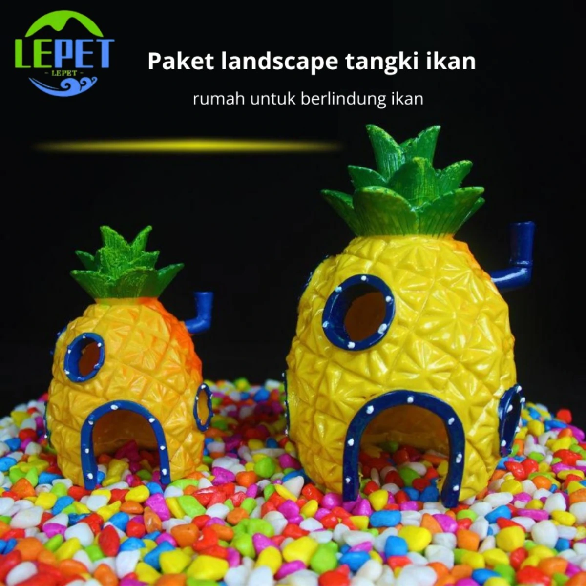 LEPET Hiasan Aquarium 890/893 / Ornamen Kayu Berlubang / Dekorasi Aquarium Kayu Tempat Sembunyi Ikan foto 3