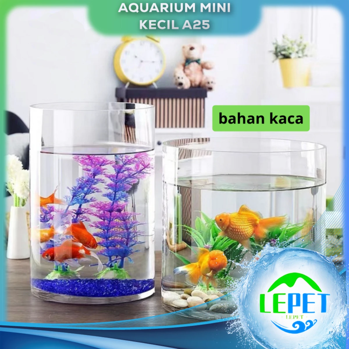 LEPET AQUARIUM MINI KECIL A25 / AKUARIUM IKAN CUPANG HIAS